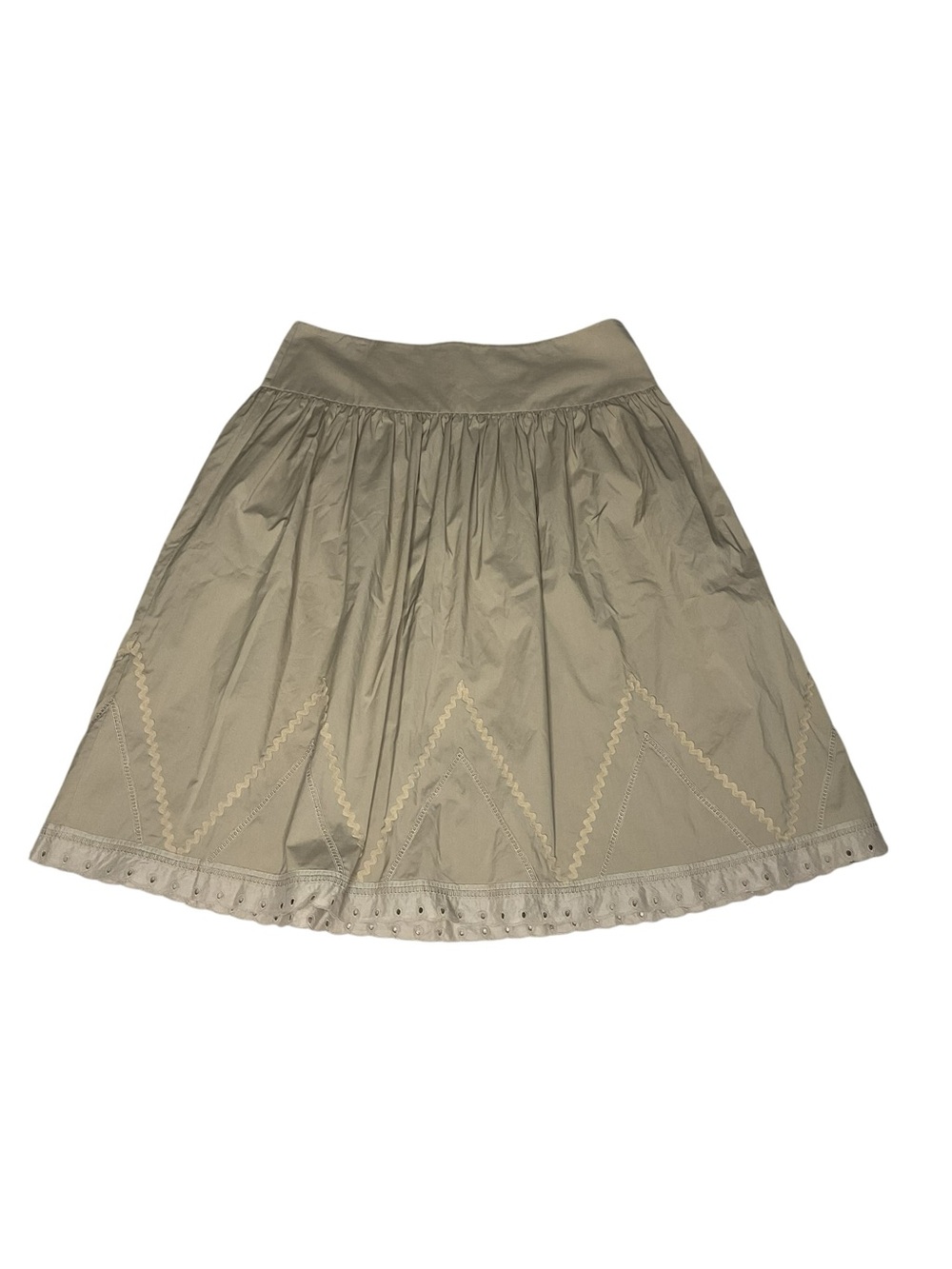 Dorothée Bis Taupe A-Line Skirt Size 14 Boho Prairie Midi Skirt - Picture 3 of 5